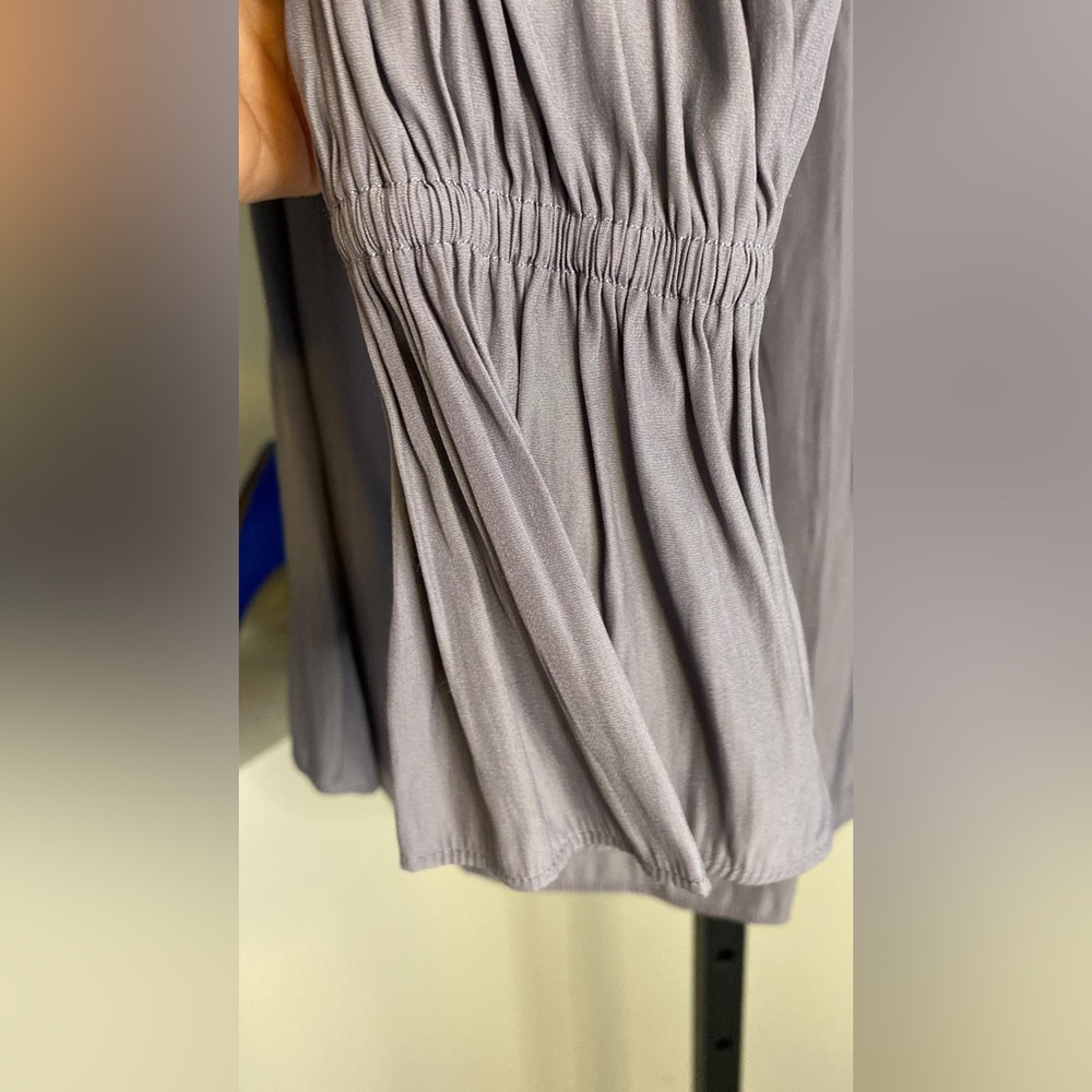 Ramy Brook Womens Satin Blue Tie Front V-Neck Long Sleeve Blouse Top - Picture 8 of 13